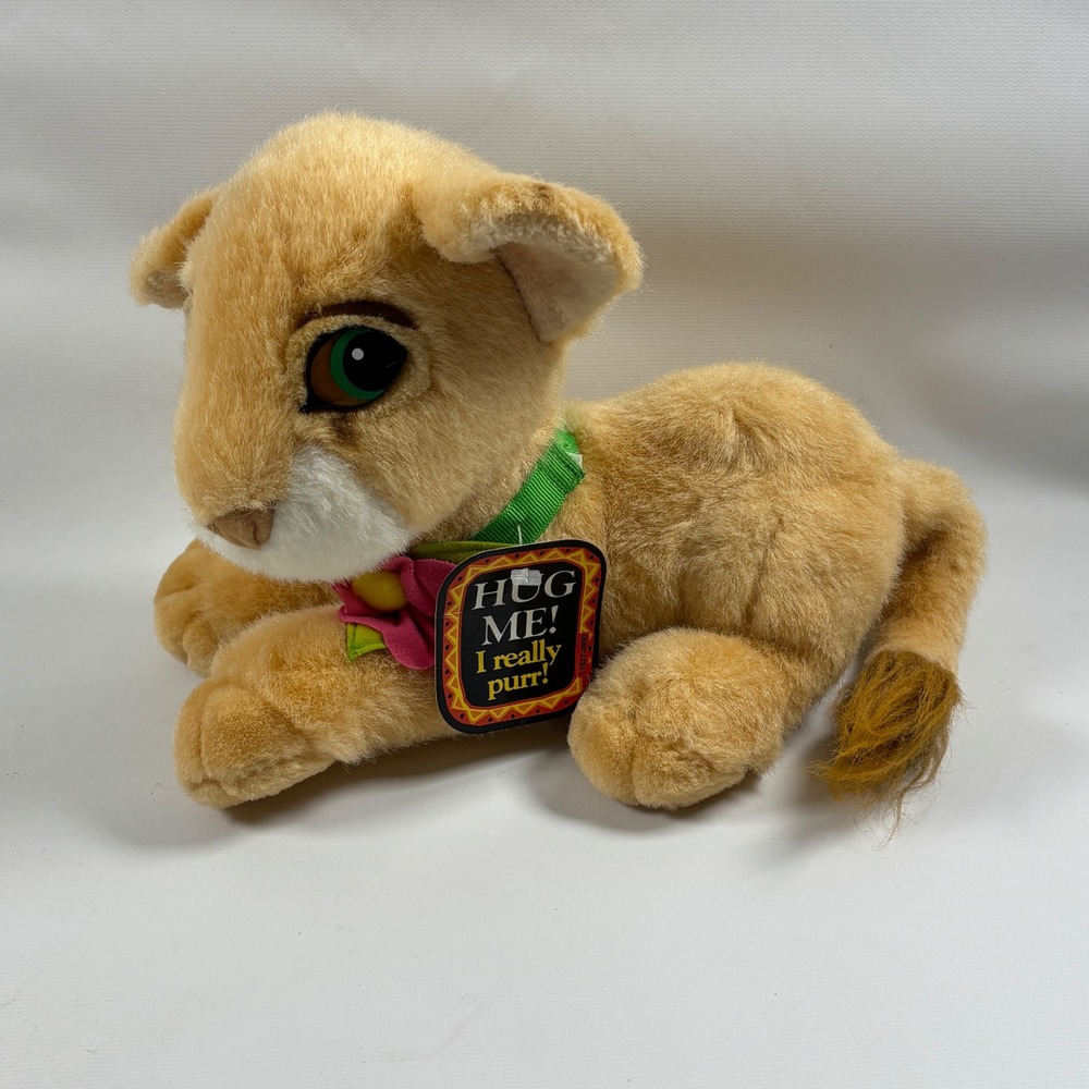 Vintage Disney Lion King Nala Purring Plush Stuffed Animal Flower Collar 1993